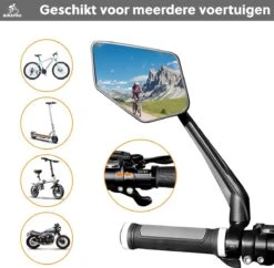 BikePro Verstelbare Fietsspiegel Set Incl. Reflectoren - Links & Rechts - Achteruitkijkspiegel Fiets - Geschikt Voor E Bike, Fiets, Motor, Step -Fietswereld Verkoop 1200x1175 3