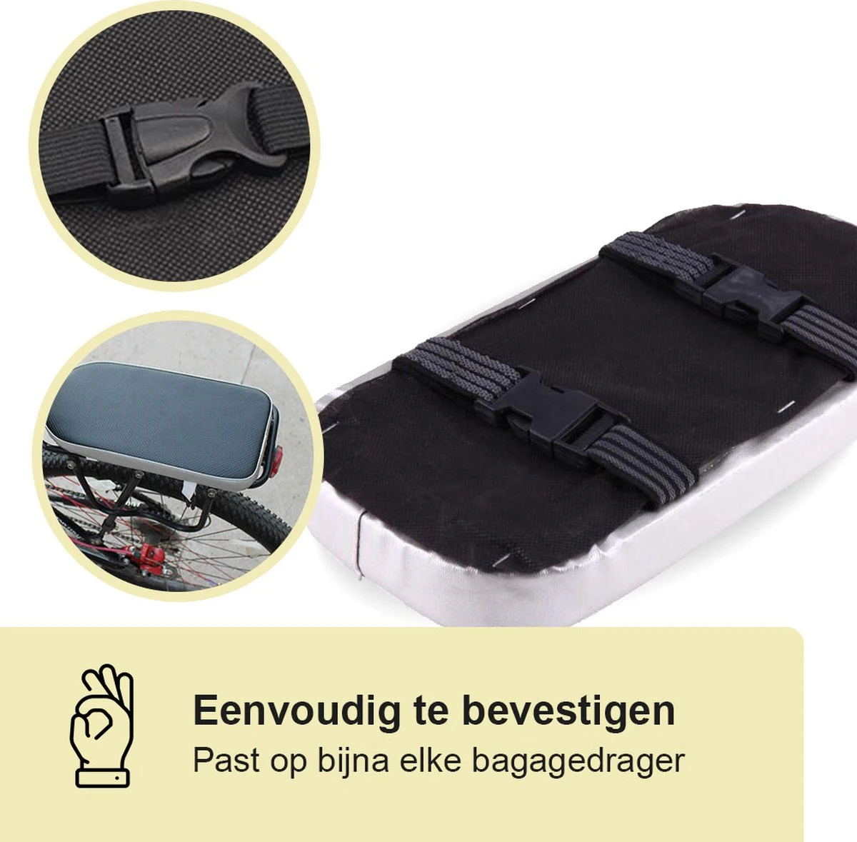 Lynnz® Bagagedrager Kussen - Fietskussen Achter - Bagagedragerkussen - Kussentje - Fiets Kussen 5 Lynnz® Bagagedrager Kussen - Fietskussen Achter - Bagagedragerkussen - Kussentje - Fiets Kussen - Afbeelding 3