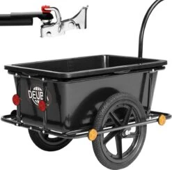 Monzana Fietskar Aanhanger - Met 90L Kunststof Kuip Koppeling – Zwart -Fietswereld Verkoop 1200x1183 5