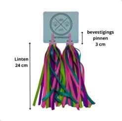 Entergoods® Stuurslingers - Fiets Versiering Kinderen - Stuurversiering Slingers - Handvat Streamers Voor Meisjes - Streamers Voor Jongens - Paars Groen Roze Franjes - 2 Stuks - 24 CM - Stuurslingers Voor Kinderfiets -Fietswereld Verkoop 1200x1184 8