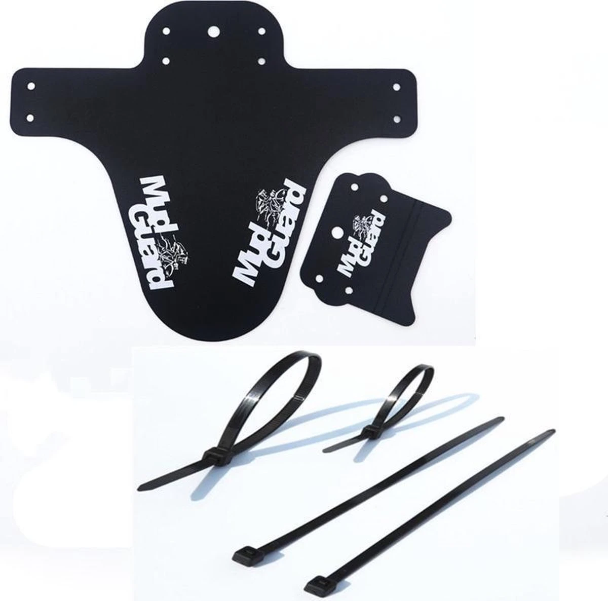 Nixnix - Mudguard MTB - Ass Saver - Universeel Spatbord Mountainbike - Eenvoudige Bevestiging Tie Wrap - Zwart Met Wit Print 3 Nixnix - Mudguard MTB - Ass Saver - Universeel Spatbord Mountainbike - Eenvoudige Bevestiging Tie Wrap - Zwart Met Wit Print