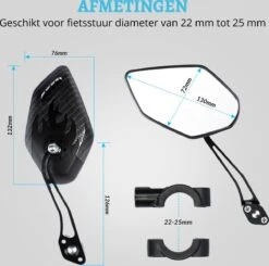 NueNext Fietsspiegel Ebike 2 Stuks – Achteruitkijk Spiegel Op Stuur – Multi-verstelbaar – 360 Rotatie - Speed-pedelec -Fietswereld Verkoop 1200x1188 6