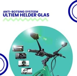 Beyond Gold - Fietsspiegel - Links - Reflectie Strip - E Step - Elektrische Fiets - Mountain Bike - Incl Grote Kijkhoek - Achteruitkijkspiegel - 360º Verstelbaar - Multifunctioneel - Incl Inbussleutel - Fiets Spiegel -Fietswereld Verkoop 1200x1195 5