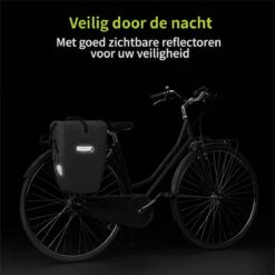 ACROPAQ Fietstas - Enkele, 25L, Waterdicht, Dragen Als Handtas En Schoudertas, Met Reflectoren - Ook Voor Elektrische Fietsen - Zwart -Fietswereld Verkoop 1200x1199