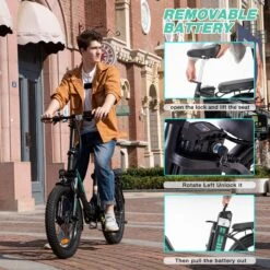 HITWAY E-Bike Elektrische Fiets 20 Inch Fat Tire E-Bicycle Vouwfiets, 250 W/36 V/11,2 Ah Accu, Max. Bereik Tot 35-90 Km, Offroad-mountainbike Met Shimano 7-versnellingen, City EBike Met Slot -Fietswereld Verkoop 1200x1200 11