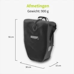 ACROPAQ Fietstas - Enkele, 25L, Waterdicht, Dragen Als Handtas En Schoudertas, Met Reflectoren - Ook Voor Elektrische Fietsen - Zwart -Fietswereld Verkoop 1200x1200 115