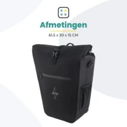 Voltano Luxe E-bike Fietstas 28L – Zwart – Pakaftas Met Laptop Vak – 100% Waterdicht - Met Gratis Schouderband -Fietswereld Verkoop 1200x1200 174