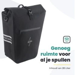 Voltano Luxe E-bike Fietstas 28L – Zwart – Pakaftas Met Laptop Vak – 100% Waterdicht - Met Gratis Schouderband -Fietswereld Verkoop 1200x1200 180