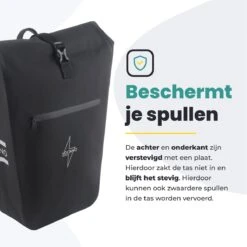 Voltano Luxe E-bike Fietstas 28L – Zwart – Pakaftas Met Laptop Vak – 100% Waterdicht - Met Gratis Schouderband -Fietswereld Verkoop 1200x1200 181