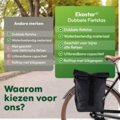 Ekostar® Online Shopping - Fietstassen Dubbel - Rolltop - Fietstas - Waterbestendig - Fietstassen Elektrische Fietsen - 46 L -Fietswereld Verkoop 1200x1200 194