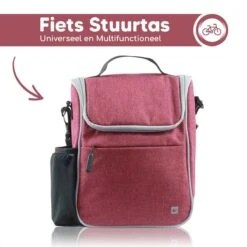 Bablue Stuurtas Fiets - Roze Fietstas - Met Regenhoes - Handig Te Bevestigen - Fietstas Enkel - Fietstas Stuur - Afneembaar - Stuurtas Fiets Waterproof - Schoudertas - Elektrische Fietsen - Stuurtas Met Smartphone Houder
