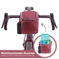 Bablue Stuurtas Fiets - Roze Fietstas - Met Regenhoes - Handig Te Bevestigen - Fietstas Enkel - Fietstas Stuur - Afneembaar - Stuurtas Fiets Waterproof - Schoudertas - Elektrische Fietsen - Stuurtas Met Smartphone Houder -Fietswereld Verkoop 1200x1200 214