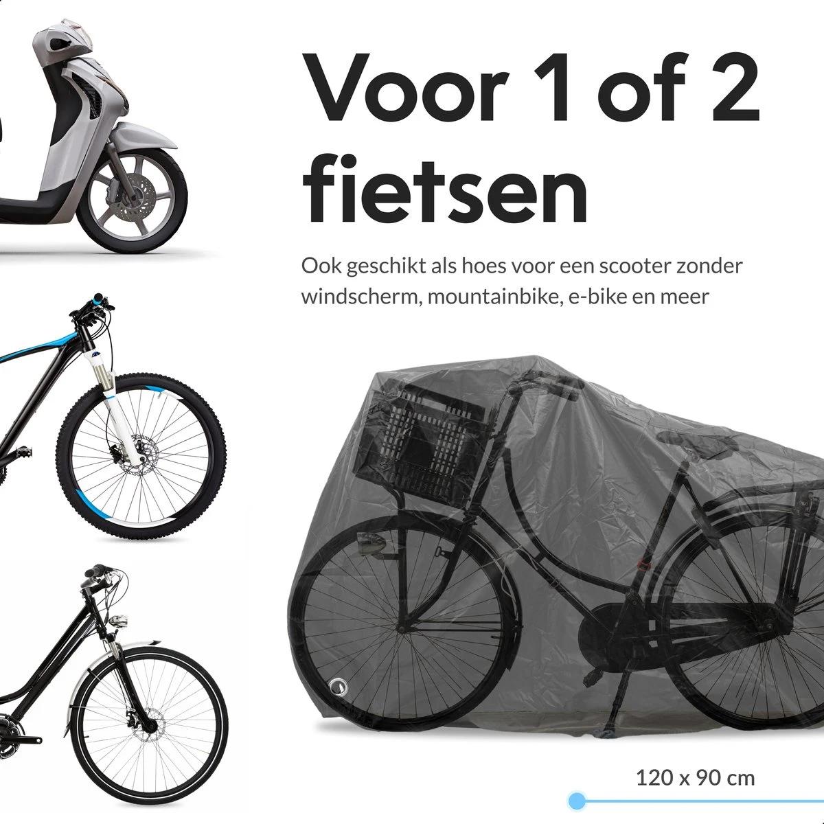 Dyken Fietshoes - Universele Fietsbeschermhoes - Waterdicht - Voor Fietsen En (kleine) Scooters - 300D Oxford - 1-2 Fietsen 5 Dyken Fietshoes - Universele Fietsbeschermhoes - Waterdicht - Voor Fietsen En (kleine) Scooters - 300D Oxford - 1-2 Fietsen - Afbeelding 3