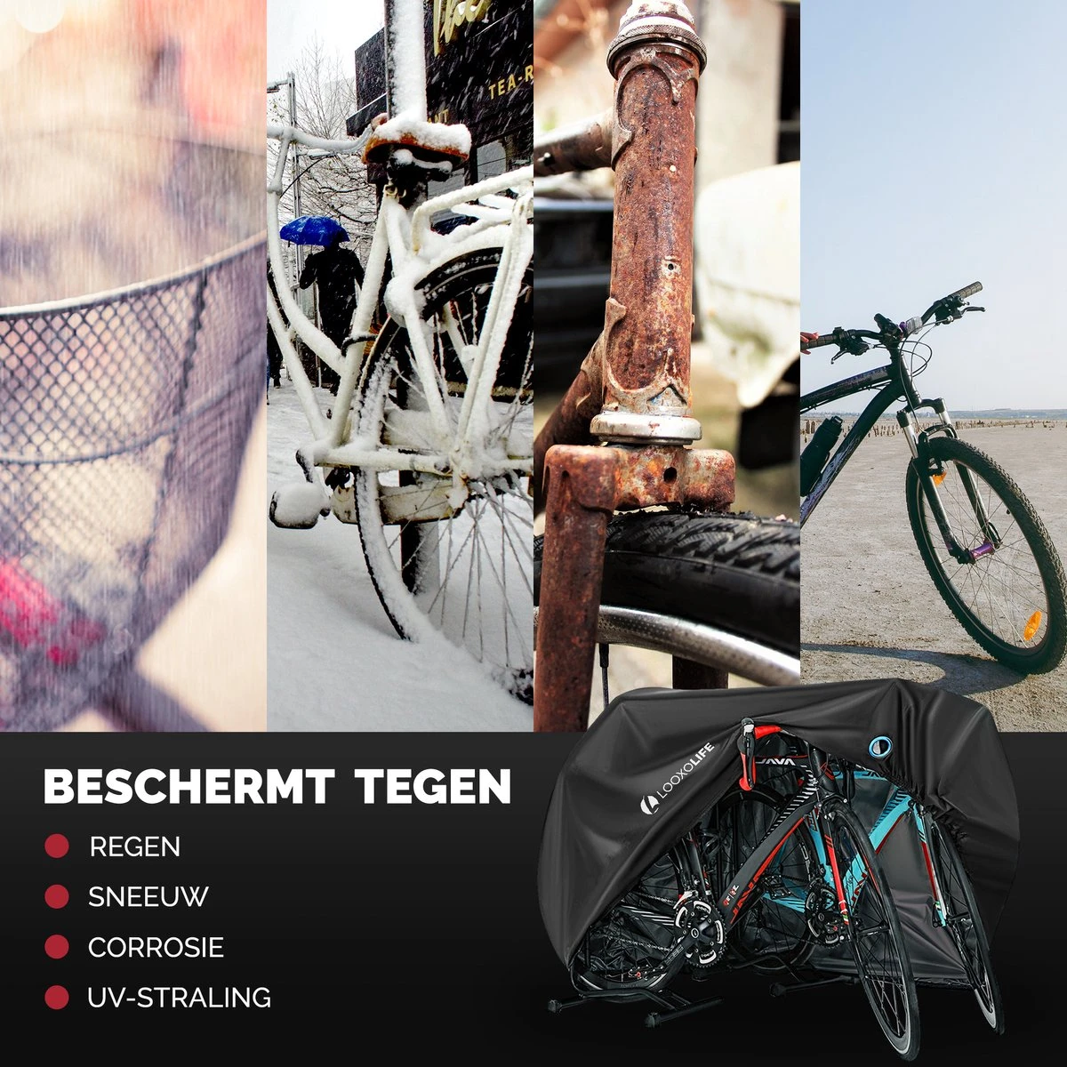 Merkloos Fietshoes - Voor 1 Fiets Of 2 Fietsen - Waterdicht - XXL - Ultra Sterk & Dik - Premium PU Coating - Met Opberghoes 5 Merkloos Fietshoes - Voor 1 Fiets Of 2 Fietsen - Waterdicht - XXL - Ultra Sterk & Dik - Premium PU Coating - Met Opberghoes - Afbeelding 3