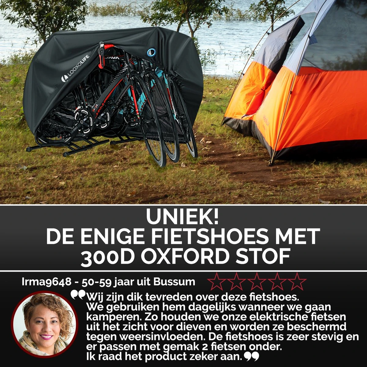 Merkloos Fietshoes - Voor 1 Fiets Of 2 Fietsen - Waterdicht - XXL - Ultra Sterk & Dik - Premium PU Coating - Met Opberghoes 9 Merkloos Fietshoes - Voor 1 Fiets Of 2 Fietsen - Waterdicht - XXL - Ultra Sterk & Dik - Premium PU Coating - Met Opberghoes - Afbeelding 7