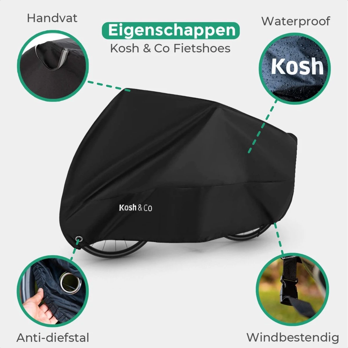 Merkloos Fietshoes Voor 2 Fietsen - Fietshoes Waterdicht - XL - Incl. Gratis Zakje & Zadelhoes 4 Merkloos Fietshoes Voor 2 Fietsen - Fietshoes Waterdicht - XL - Incl. Gratis Zakje & Zadelhoes - Afbeelding 2