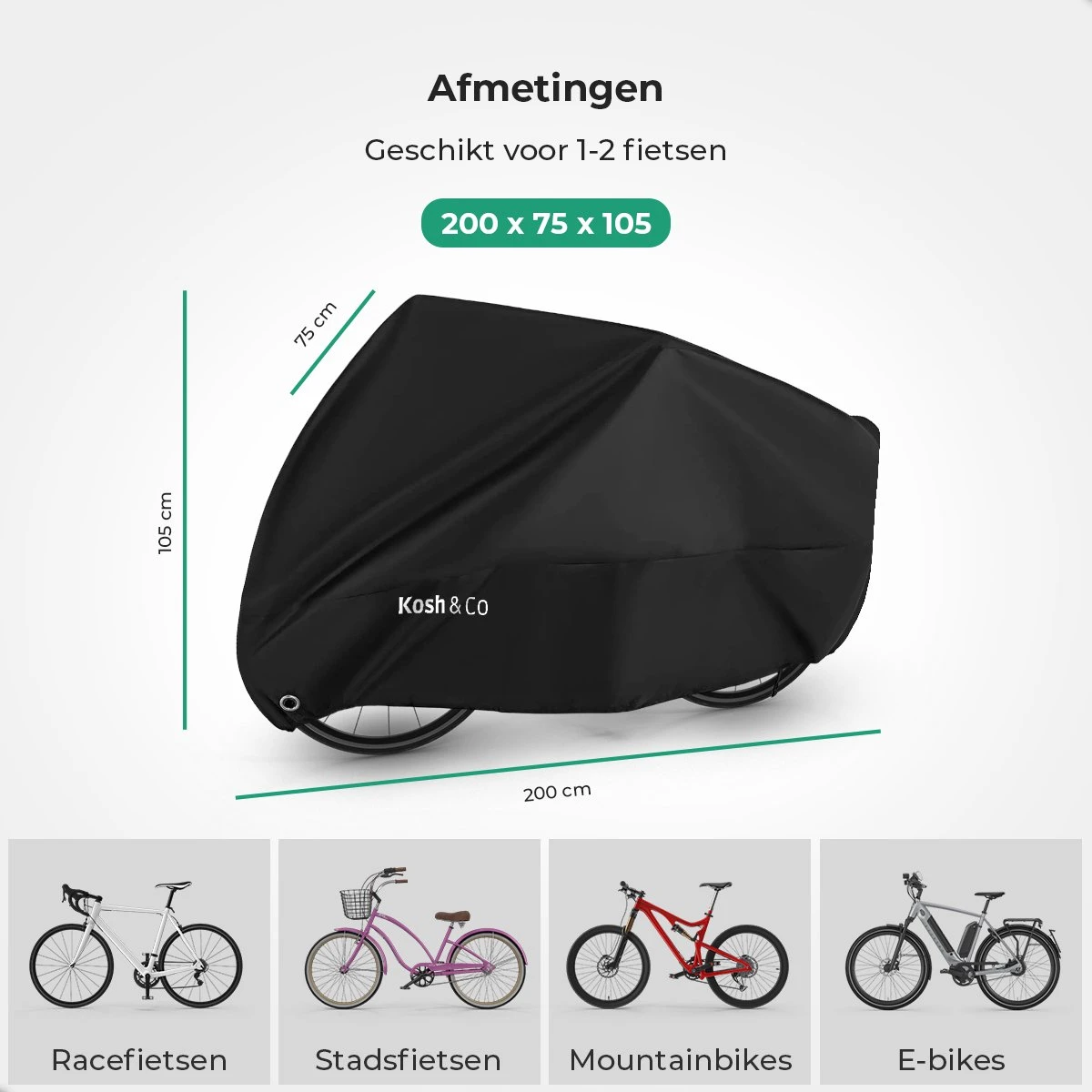 Merkloos Fietshoes Voor 2 Fietsen - Fietshoes Waterdicht - XL - Incl. Gratis Zakje & Zadelhoes 6 Merkloos Fietshoes Voor 2 Fietsen - Fietshoes Waterdicht - XL - Incl. Gratis Zakje & Zadelhoes - Afbeelding 4