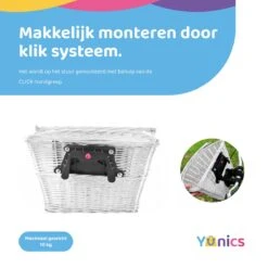 YUNICS Fietsmand - Rieten Fietsmand - Makkelijk Klik Systeem - 20 Liter - Wit -Fietswereld Verkoop 1200x1200 341