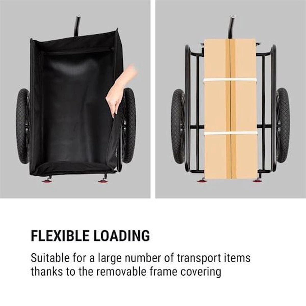 Klarfit Cargo Bull Aanhangwagen - Bagagefietskar - Fietsaanhanger - 50 Liter Laadruimte - 16" Luchtbanden - Voor Max. 40 Kg Lading 7 Klarfit Cargo Bull Aanhangwagen - Bagagefietskar - Fietsaanhanger - 50 Liter Laadruimte - 16" Luchtbanden - Voor Max. 40 Kg Lading - Afbeelding 5