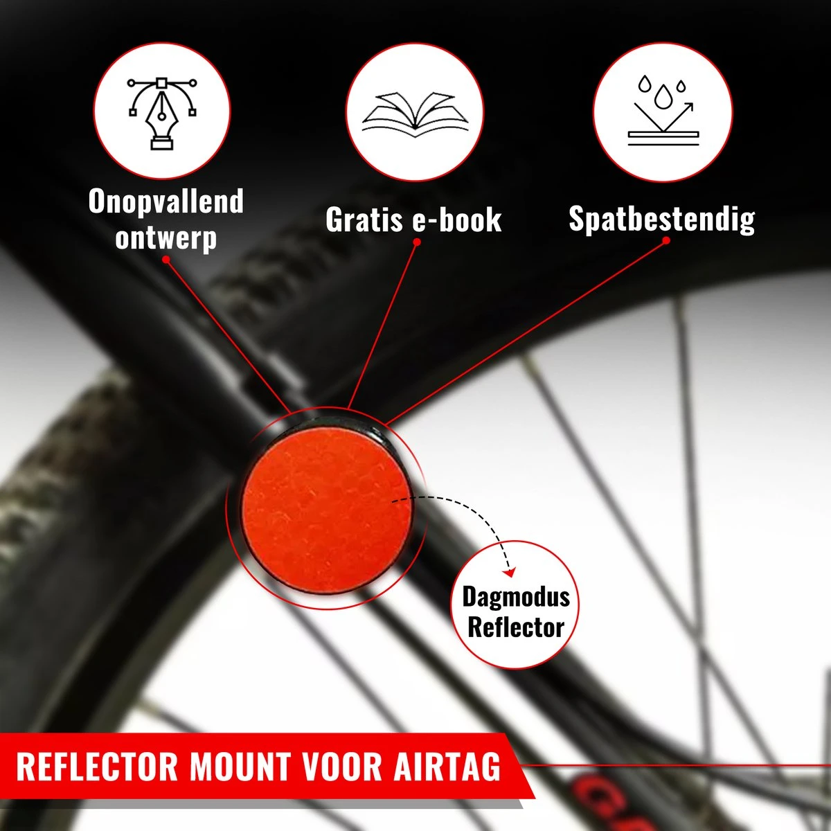Airtag Bike Mount Compatibel Met Apple AirTag Fietsmontage Reflector Antidiefstal Tracering Zwart Montagegereedschap Fiets AppleAirtag AirTag Fiets 4 Airtag Bike Mount Compatibel Met Apple AirTag Fietsmontage Reflector Antidiefstal Tracering Zwart Montagegereedschap Fiets AppleAirtag AirTag Fiets - Afbeelding 2