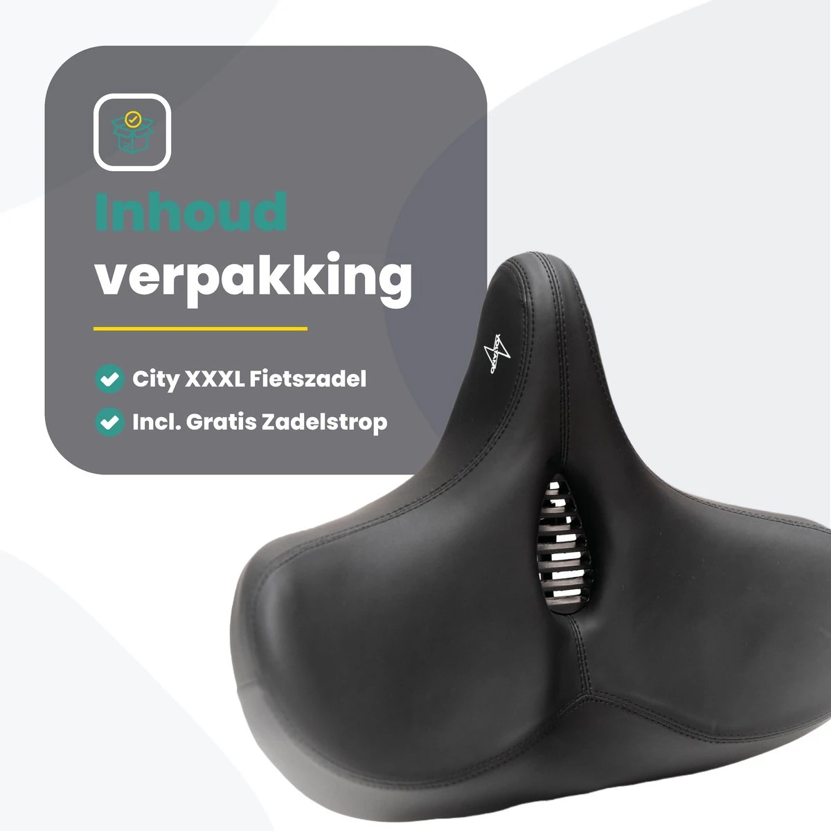 Voltano City XXXL Fietszadel Met Uitsparing – Unisex Extra Breed Fietszadel – Tegen Zadelpijn – 100% Waterdicht – Incl. Gratis Zadelstrop - Zwart 8 Voltano City XXXL Fietszadel Met Uitsparing – Unisex Extra Breed Fietszadel – Tegen Zadelpijn – 100% Waterdicht – Incl. Gratis Zadelstrop - Zwart - Afbeelding 6
