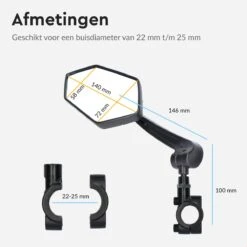 Dyken Fietsspiegel Links - Achteruitkijkspiegel Op Stuur - Fietsspiegel Ebike - Fiets Spiegel -Fietswereld Verkoop 1200x1200 519