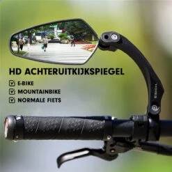 Esioh® Verstelbare Fietsspiegel Rechts Ebike Op Stuur - Achteruitkijkspiegel Fiets – Zijspiegel Fiets 360 ° Draaibaar - Zwart -Fietswereld Verkoop 1200x1200 535