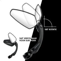 Esioh® Verstelbare Fietsspiegel Rechts Ebike Op Stuur - Achteruitkijkspiegel Fiets – Zijspiegel Fiets 360 ° Draaibaar - Zwart -Fietswereld Verkoop 1200x1200 538