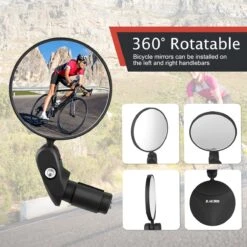 Zacro 2 Pack Fietsspiegel Ebike- Fietsbel- Veiligheidsspiegel- 360° Verstelbare En Draaibare Fietsspiegel– Universeel- Zwart -Fietswereld Verkoop 1200x1200 541