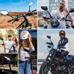 Beyond Gold - Fietsspiegel - Links - Reflectie Strip - E Step - Elektrische Fiets - Mountain Bike - Incl Grote Kijkhoek - Achteruitkijkspiegel - 360º Verstelbaar - Multifunctioneel - Incl Inbussleutel - Fiets Spiegel -Fietswereld Verkoop 1200x1200 555