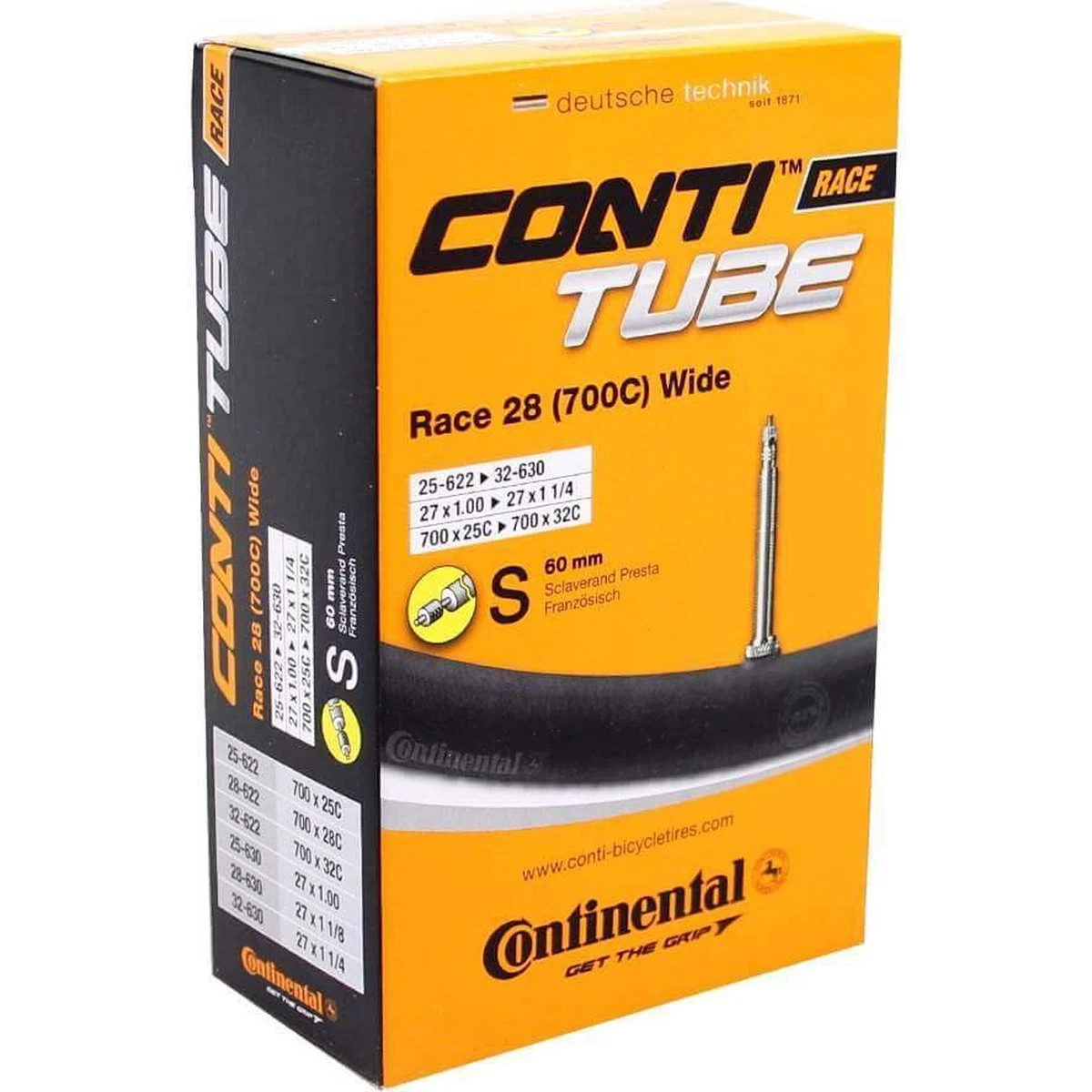 Binnenband Continental 28 Race Training 25-622 -> 32-630 - SV60mm Ventiel 5 Binnenband Continental 28 Race Training 25-622 -> 32-630 - SV60mm Ventiel - Afbeelding 3