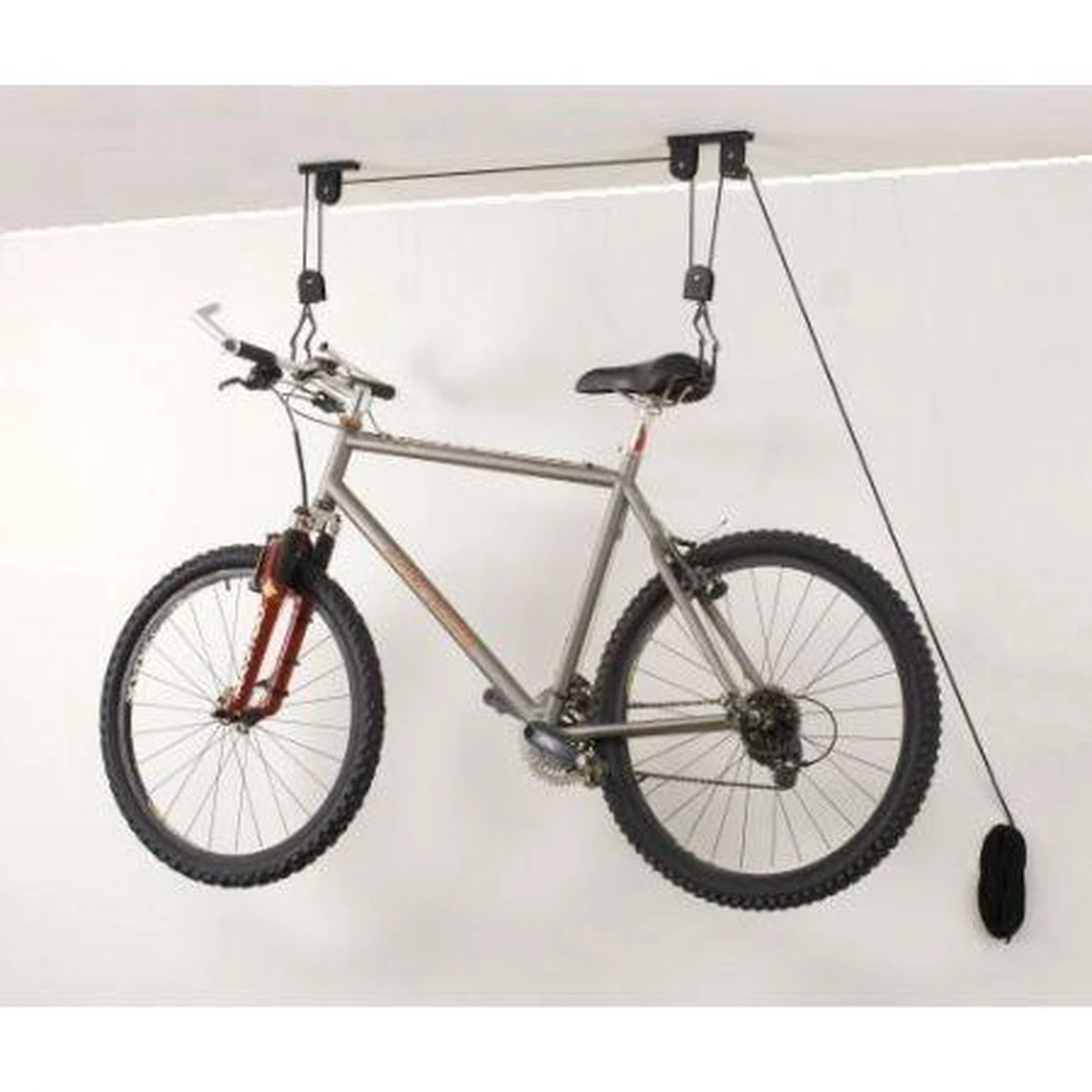 Merkloos Double Fietslift Ophangsysteem - Plafond Fietsbeugel Met Haken - Fietshaak Plafondlift Ophangbeugel - 2 Ophanghaken 5 Merkloos Double Fietslift Ophangsysteem - Plafond Fietsbeugel Met Haken - Fietshaak Plafondlift Ophangbeugel - 2 Ophanghaken - Afbeelding 3