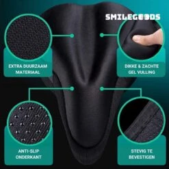 Smilegoods® Gel Zadelhoes Fiets 3D - Zadeldek - Zadelhoes Waterdicht - Zadeldek Fiets - Universeel Brede Zadels - Veiligheidsreflector Voor In Het Donker -Fietswereld Verkoop 1200x1200 651
