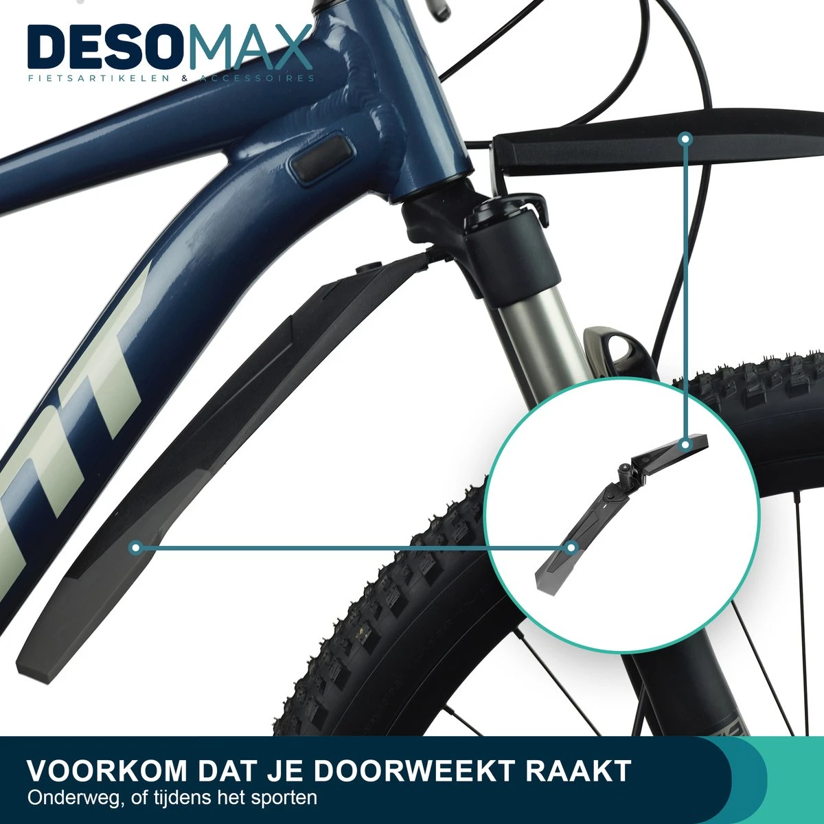 DesoMax Spatbord Mountainbike Racefiets Set Achterspatbord & Voorspatbord MTB Ass Saver Spatborden Mtb Fiets - Spatbordset 6 DesoMax Spatbord Mountainbike Racefiets Set Achterspatbord & Voorspatbord MTB Ass Saver Spatborden Mtb Fiets - Spatbordset - Afbeelding 4