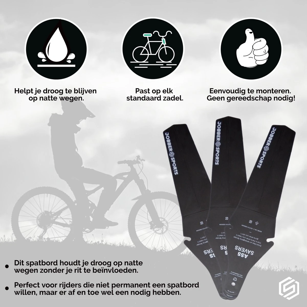 Jobber Sports - Ass Saver - Achterspatbord - Spatbord - Mountainbike 5 Jobber Sports - Ass Saver - Achterspatbord - Spatbord - Mountainbike - Afbeelding 3