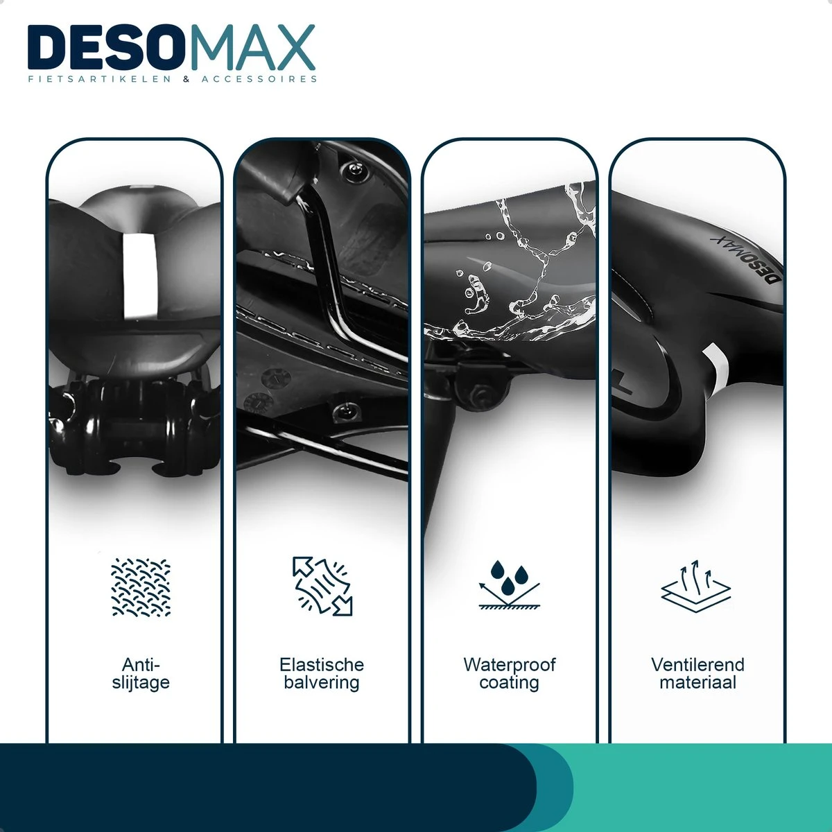 Fietszadel Voor Dames En Heren DesoMax Sport Comfortabel Gel Zadel - Unisex - Sport Design - Zwart - MTB En Race Geschikt. 8 Fietszadel Voor Dames En Heren DesoMax Sport Comfortabel Gel Zadel - Unisex - Sport Design - Zwart - MTB En Race Geschikt. - Afbeelding 6