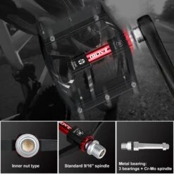 Zacro Mountainbike Pedalen - Aluminium Antislip Duurzame Fietspedalen - Ultrasterk Kleurrijk - CNC Gefreesd 3 Lager Anodiserende Fietspedalen - Voor BMX/MTB Racefiets 9/16" -Fietswereld Verkoop 1200x1200 771