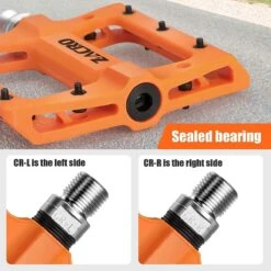 Zacro Fietspedalen - Nylon Antislip Mountainbike Pedalen - Platformpedalen - 9/16 - 2 Lagers - Antislip Waterdicht Anti Stof - Oranje -Fietswereld Verkoop 1200x1200 776