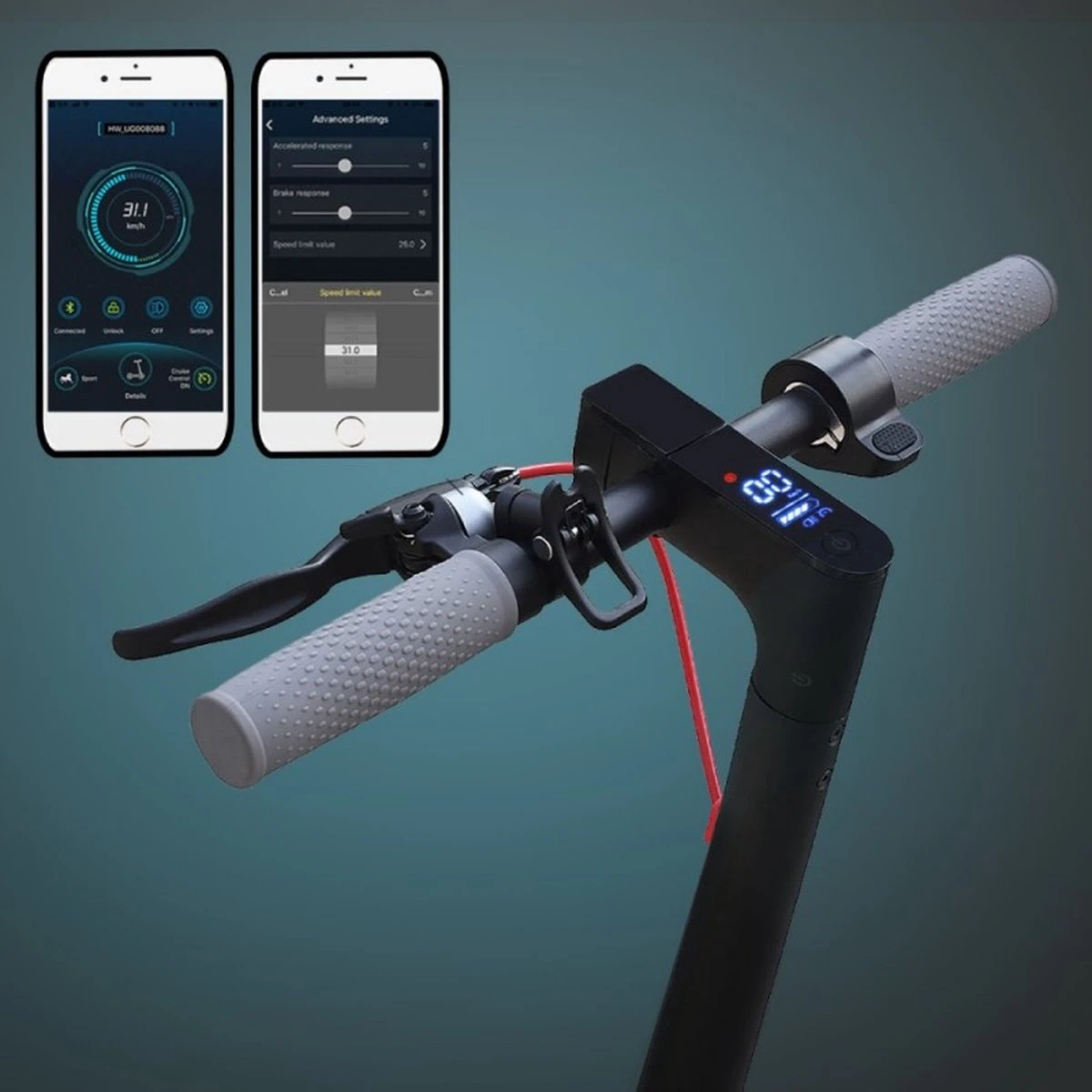 Kick&Move - Elektrische Step - E Scooter - Anti Lek Banden - 32 Km/u - App - LED Verlichting - Cruise Control - Schokbestendige Wielen - Anti Diefstal Optie 14 Kick&Move - Elektrische Step - E Scooter - Anti Lek Banden - 32 Km/u - App - LED Verlichting - Cruise Control - Schokbestendige Wielen - Anti Diefstal Optie - Afbeelding 12