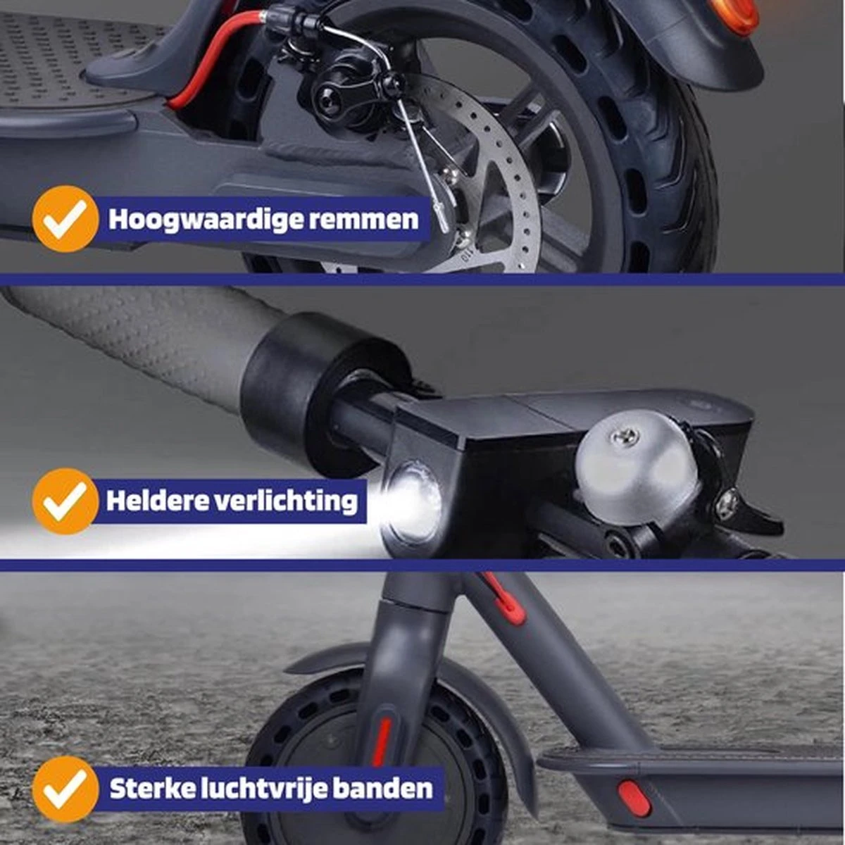 Kick&Move - Elektrische Step - E Scooter - Anti Lek Banden - 32 Km/u - App - LED Verlichting - Cruise Control - Schokbestendige Wielen - Anti Diefstal Optie 19 Kick&Move - Elektrische Step - E Scooter - Anti Lek Banden - 32 Km/u - App - LED Verlichting - Cruise Control - Schokbestendige Wielen - Anti Diefstal Optie - Afbeelding 17