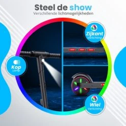 Stay-on Kes 1 Zwart - Elektrische Step Voor Kinderen Met Bluetooth Speaker En Led Color Lights - Met Nederlandse Handleiding -Fietswereld Verkoop 1200x1200 856