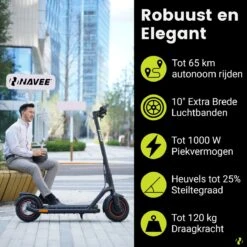 NAVEE N65 Elektrische Step Voor Volwassenen - Elektrische Scooter Met 10'' Luchtbanden - Motorvermogen E Step Van 500W Tot 1000W - Bereik Tot 65km Aan Snelheid Van 25km/u -Fietswereld Verkoop 1200x1200 863
