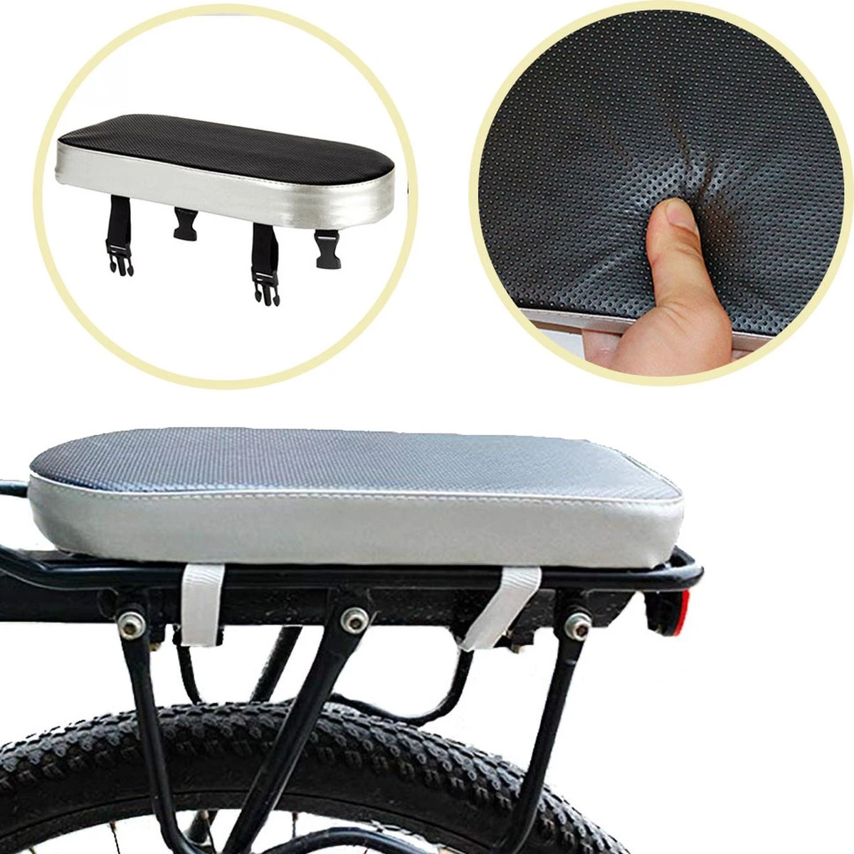 Lynnz® Bagagedrager Kussen - Fietskussen Achter - Bagagedragerkussen - Kussentje - Fiets Kussen 3 Lynnz® Bagagedrager Kussen - Fietskussen Achter - Bagagedragerkussen - Kussentje - Fiets Kussen