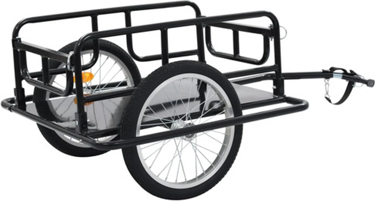 VidaXL Fietskar 130x73x48.5 Cm Staal Zwart 9 VidaXL Fietskar 130x73x48.5 Cm Staal Zwart - Afbeelding 7