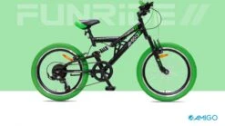 Amigo Fun Ride - Mountainbike 20 Inch - Voor Jongens En Meisjes - Met 7 Versnellingen - Zwart/Groen -Fietswereld Verkoop 1200x674 4