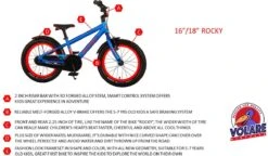 Volare Rocky Kinderfiets - 16 Inch - Zwart Blauw - 95% Afgemonteerd - Prime Collection -Fietswereld Verkoop 1200x698 1