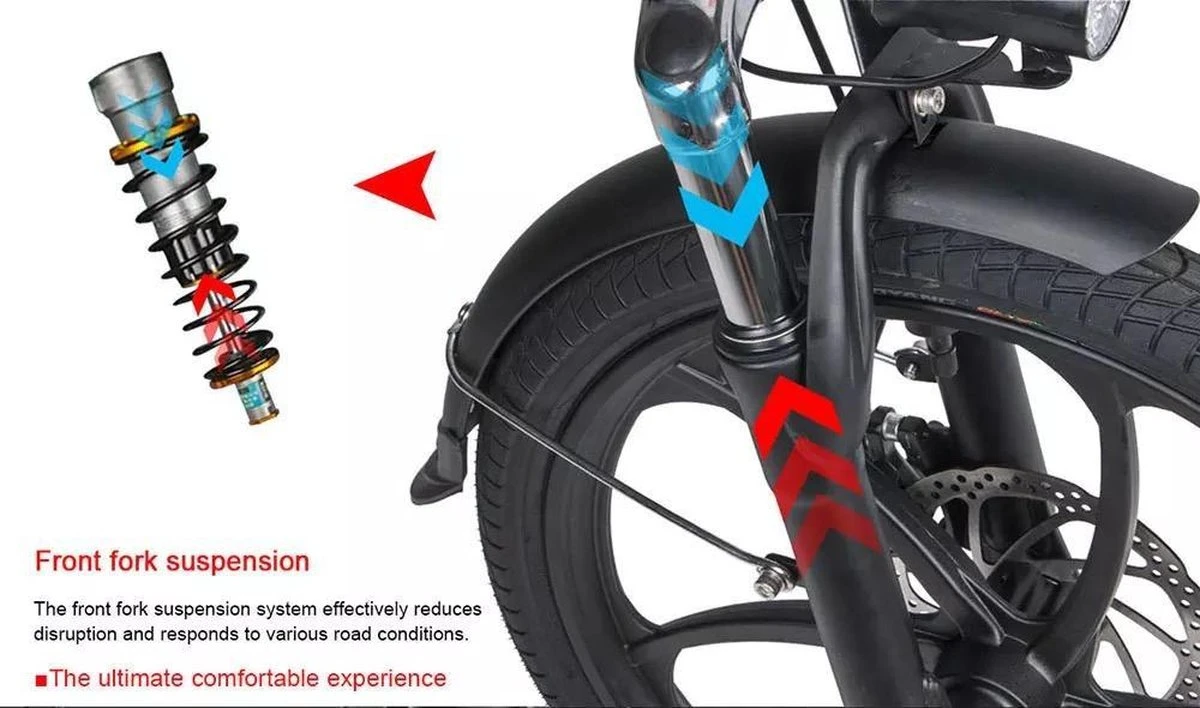 Samebike Elektrische Vouwfiet - Shimano 7 Speed Derailleur - 48V/ 10Ah Lithium Batterij - Aluminium -sportief/modern - 35km/u - Wit 16 Samebike Elektrische Vouwfiet - Shimano 7 Speed Derailleur - 48V/ 10Ah Lithium Batterij - Aluminium -sportief/modern - 35km/u - Wit - Afbeelding 14