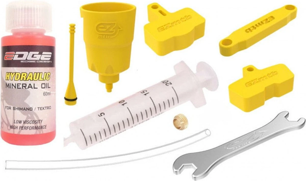 Schijfrem-ontluchtingsset Edge Shimano / Tektro - Incl. Olie 3 Schijfrem-ontluchtingsset Edge Shimano / Tektro - Incl. Olie