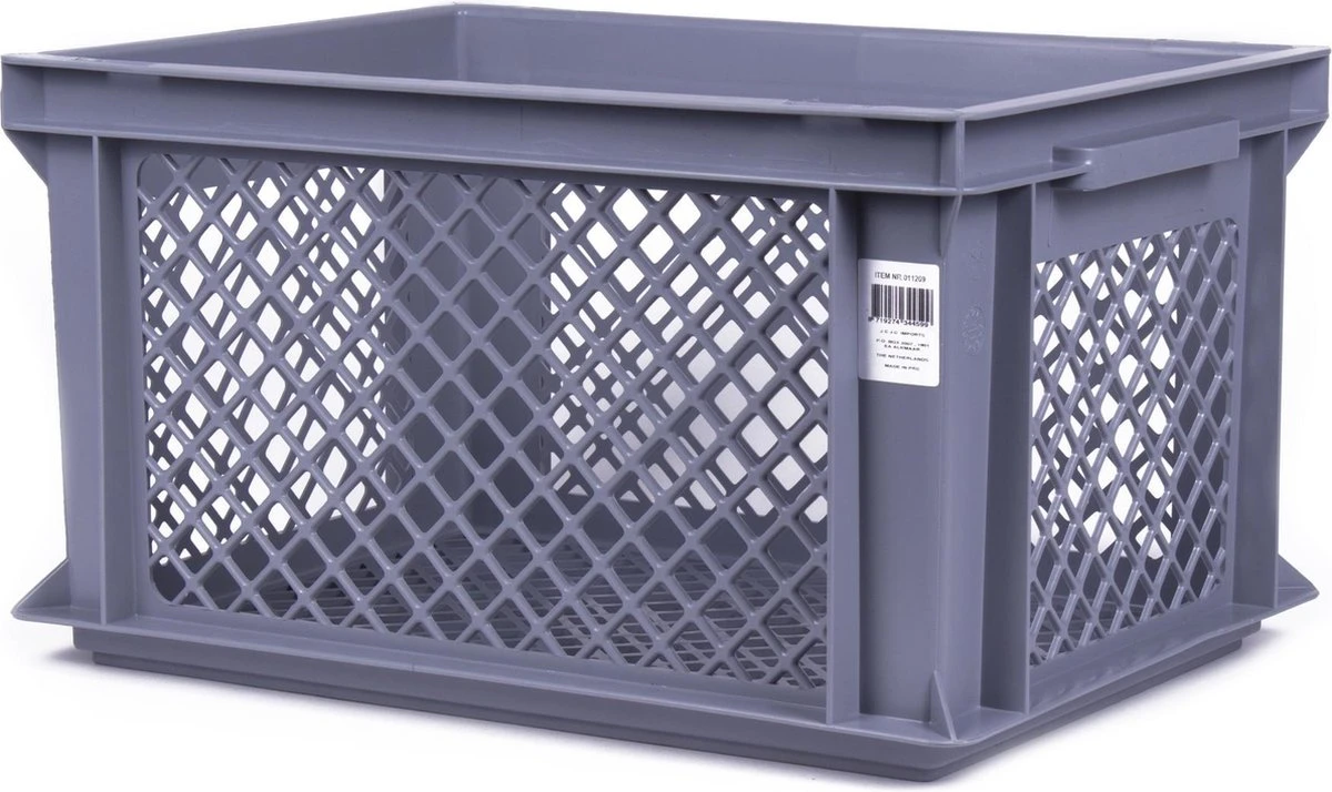 Benson Lastpak Fietskrat Kunststof Grijs - L40 X B30 X H22 Cm 3 Benson Lastpak Fietskrat Kunststof Grijs - L40 X B30 X H22 Cm