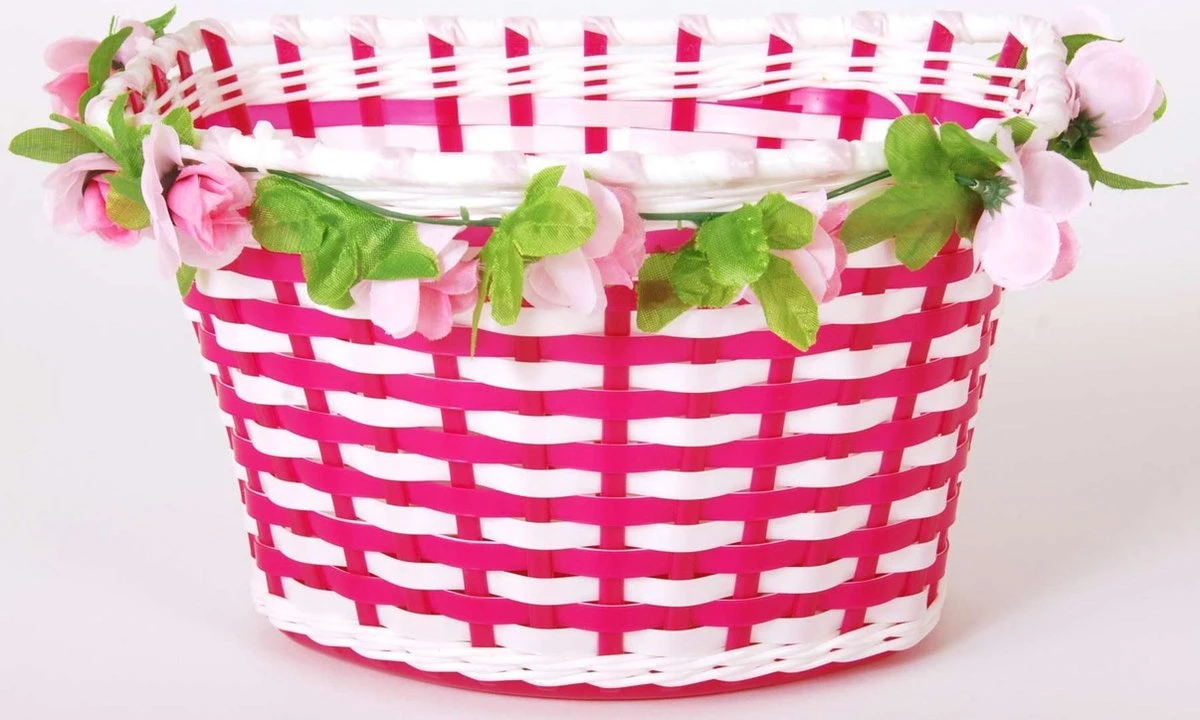 Volare Gevlochten Fietsmand Met Bloemen 3 Volare Gevlochten Fietsmand Met Bloemen
